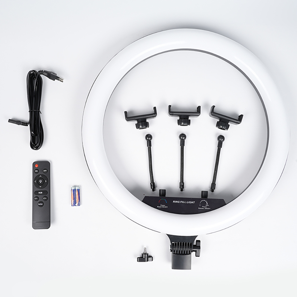Zore MJ-18 Uzaktan Kumandalı 45cm Işıklı Telefon Tutucu Ring Light - 1
