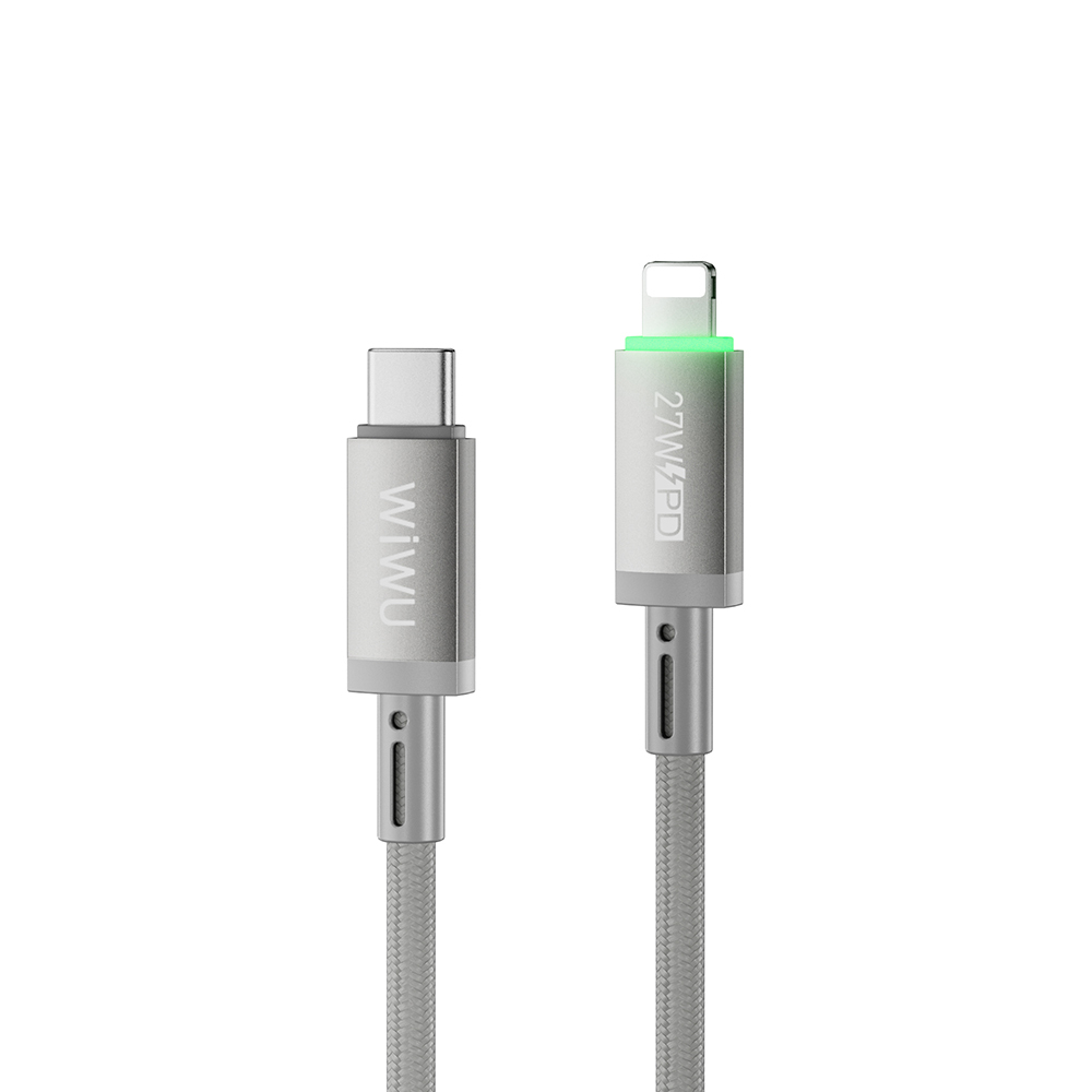 Wiwu Wi-C083 Maglink Serisi Işıklı Magnetik Type-C to Lightning PD Hızlı Şarj Özellikli Data ve Şarj Kablosu 27W 1M - 3