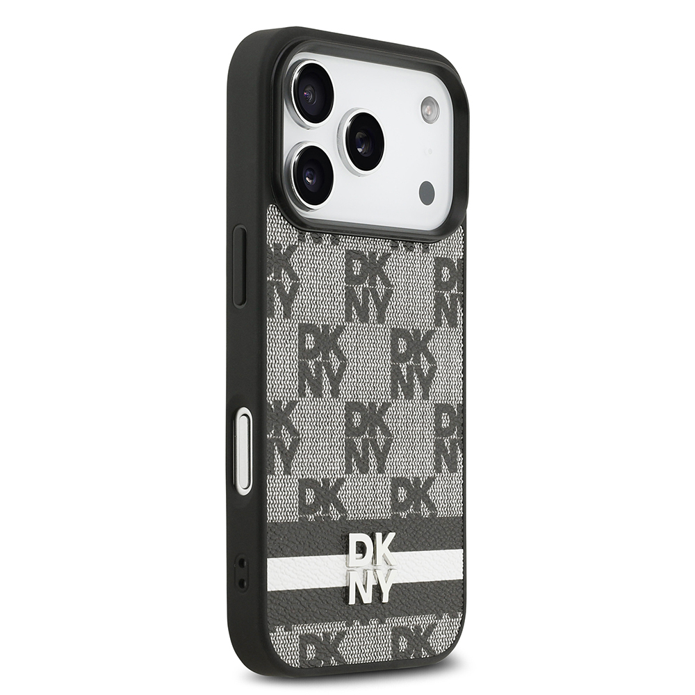 Apple iPhone 17 Pro Uyumlu Kılıf DKNY Orjinal Lisanslı M-safe Şarj Özellikli 3D Yazılı Metal Logolu Kapak - 3