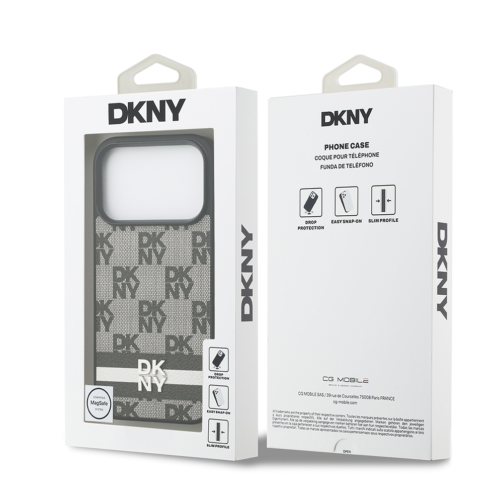 Apple iPhone 17 Pro Uyumlu Kılıf DKNY Orjinal Lisanslı M-safe Şarj Özellikli 3D Yazılı Metal Logolu Kapak - 7