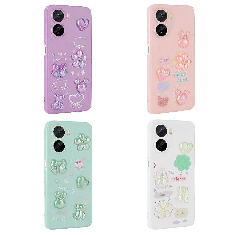 Vivo Y16 Uyumlu Kılıf Kabartma Figürlü Parlak Zore Toys Silikon Kapak - 2