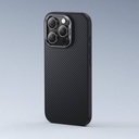 Apple iPhone 16 Pro Uyumlu Kılıf Karbon Fiber M-safe Şarj Özellikli Benks Hybrid ArmorPro 600D Kevlar Kapak - 7
