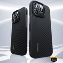 Apple iPhone 16 Pro Max Uyumlu Kılıf M-safe Şarj Özellikli Karbon Fiber Benks Montage ArmorAir Kevlar Kapak - 6