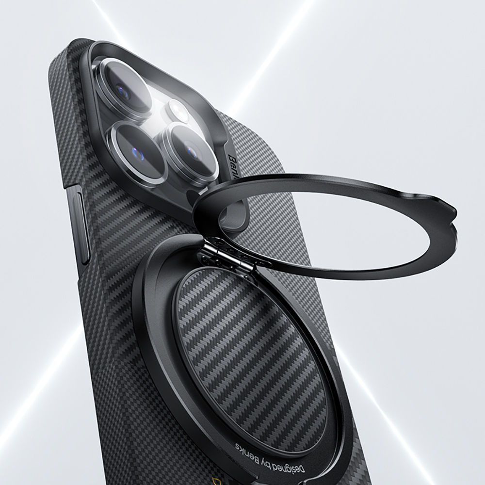Benks Magnetik Özellikli 360 Derece Dönebilen Karbon Fiber Tasarımlı 600D Parmak Ring Stand - 5