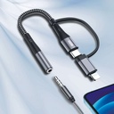 Go-Des GD-UC173 3.5mm Jack Girişli Type-C ve Lightning 2in1 Ses Kablosu - 1
