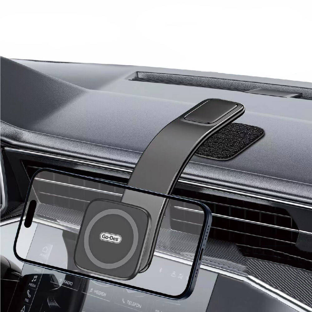 Go Des GD-HD208 Magnetik M-safe Uyumlu Bükülebilen Eğimli ve Düz Zemin Araç Telefon Tutacağı - 1