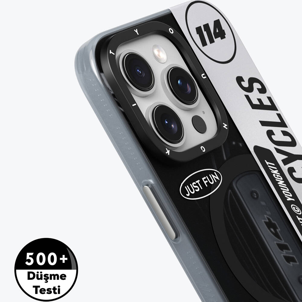 Apple iPhone 14 Pro Uyumlu Kılıf M-safe Şarj Özellikli Youngkit Motorcycle Legend Serisi Kapak - 7
