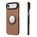 Apple iPhone 17 Air Uyumlu Kılıf M-safe Şarj Özellikli 360 Derece Standlı Basit Mat Deri Desenli Youngkit Tech Leather Serisi Kapak - 1