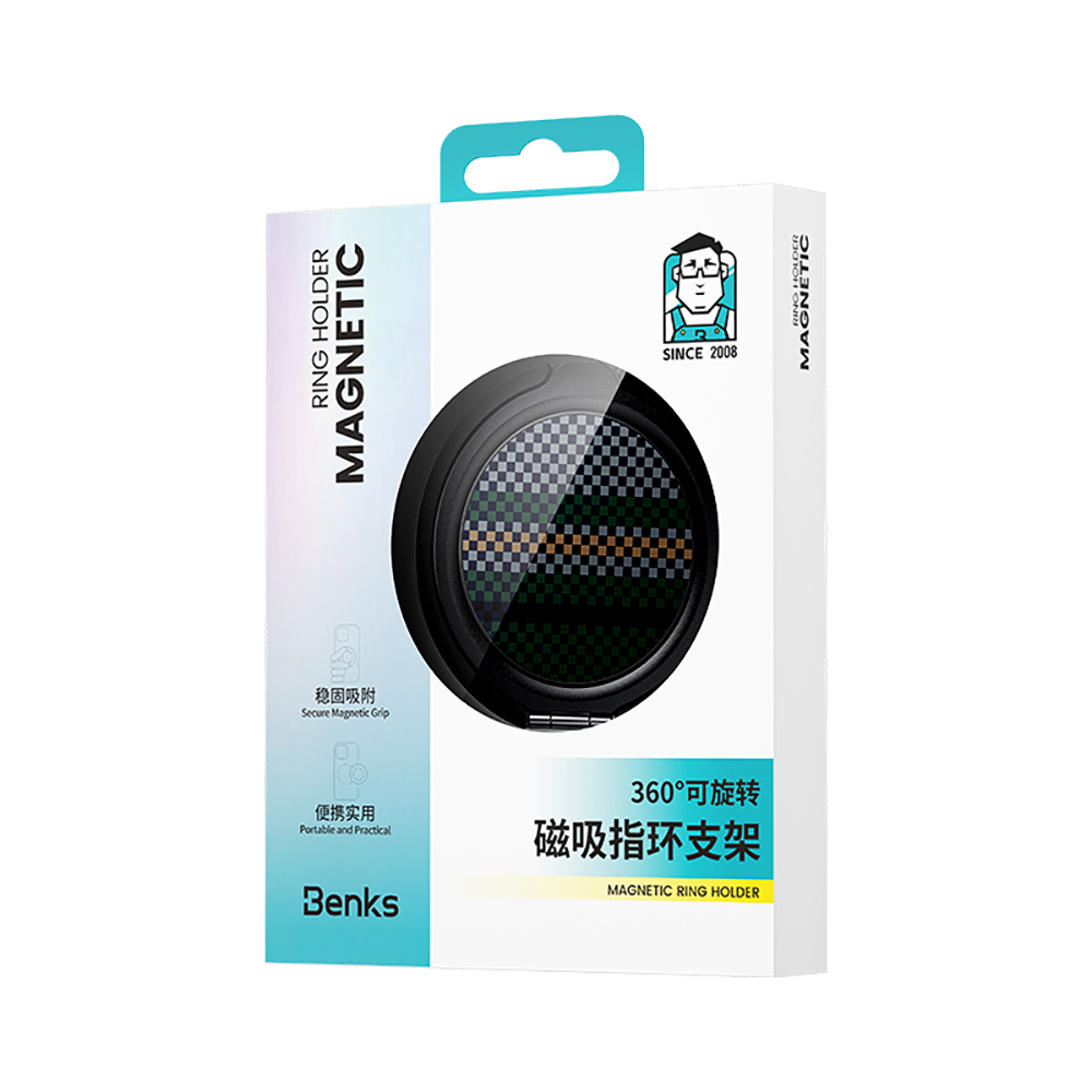 Benks Magnetik Özellikli 360 Derece Dönebilen Aurora Green Kevlar Tasarımlı Parmak Ring Stand - 4