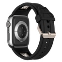 Apple Watch Ultra 49mm Uyumlu Kordon Zore KRD-117 Hava Alabilen Delikli Metal Süslemeli Desenli Silikon Kayış - 1