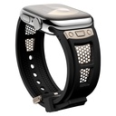 Apple Watch Ultra 49mm Uyumlu Kordon Zore KRD-117 Hava Alabilen Delikli Metal Süslemeli Desenli Silikon Kayış - 7