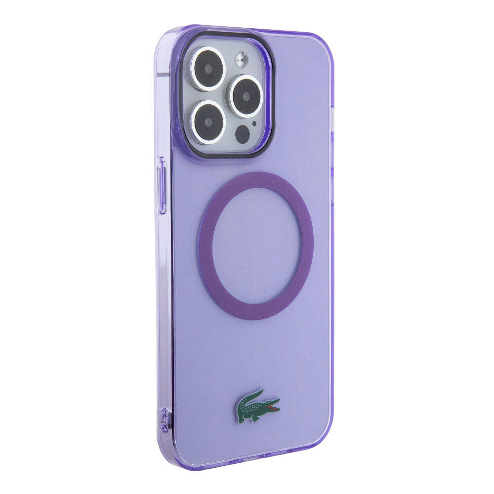 Apple iPhone 15 Pro Max Uyumlu Kılıf Lacoste Orjinal Lisanslı M-safe Şarj Özellikli İkonik Timsah Logolu Hard Parme Kapak - 3
