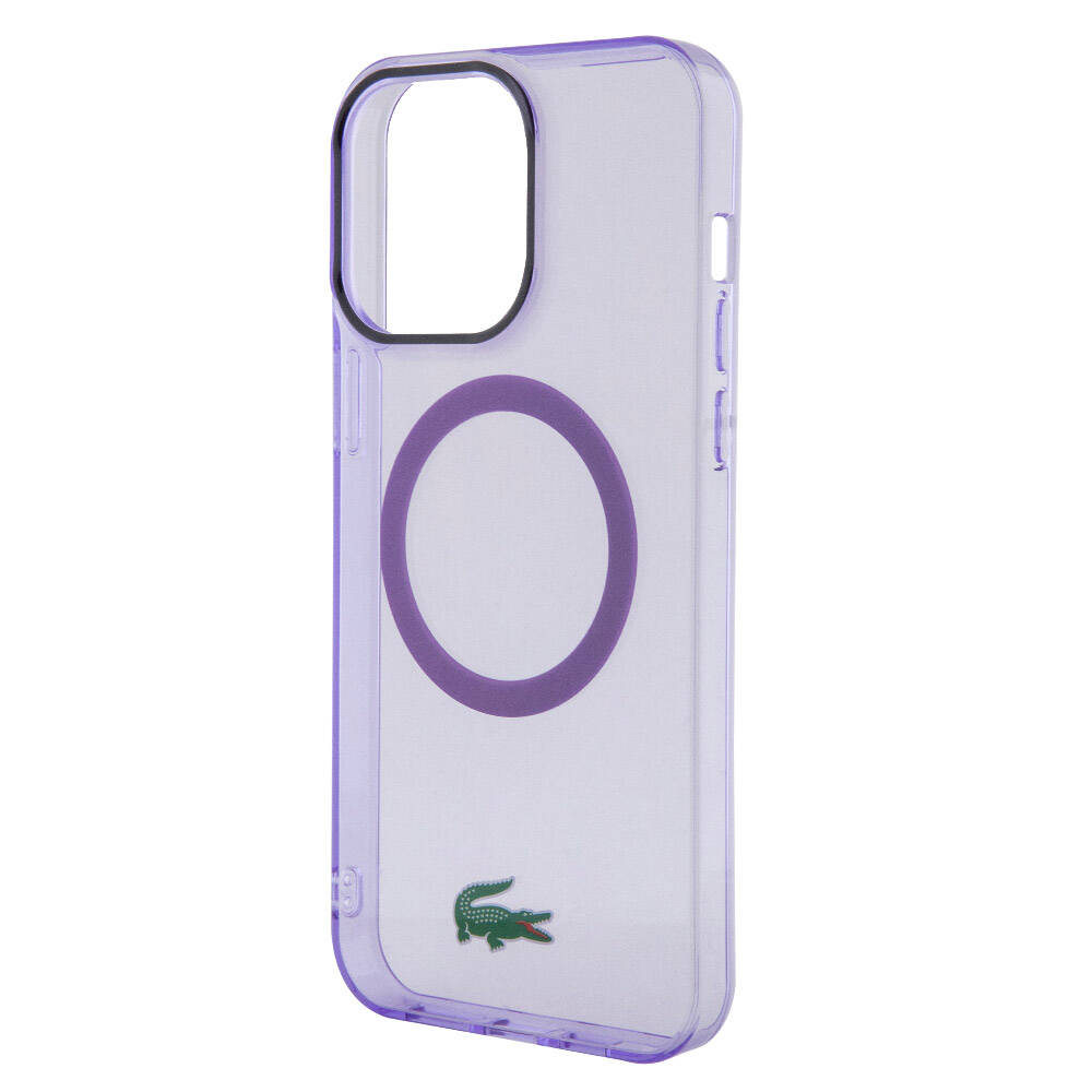 Apple iPhone 15 Pro Max Uyumlu Kılıf Lacoste Orjinal Lisanslı M-safe Şarj Özellikli İkonik Timsah Logolu Hard Parme Kapak - 4