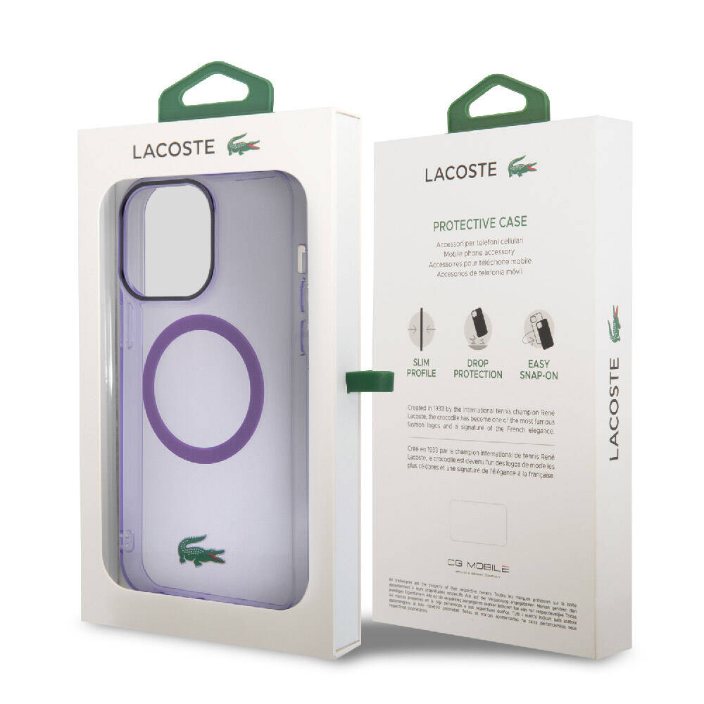 Apple iPhone 15 Pro Max Uyumlu Kılıf Lacoste Orjinal Lisanslı M-safe Şarj Özellikli İkonik Timsah Logolu Hard Parme Kapak - 7