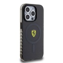 Apple iPhone 15 Pro Max Uyumlu Kılıf Ferrari Orjinal Lisanslı M-safe Şarj Özellikli Tırtıklı Kenar Tasarımlı Ortalanmış Logo Kapak - 3