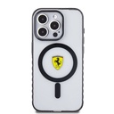 Apple iPhone 15 Pro Max Uyumlu Kılıf Ferrari Orjinal Lisanslı M-safe Şarj Özellikli Tırtıklı Kenar Tasarımlı Ortalanmış Logo Kapak - 9