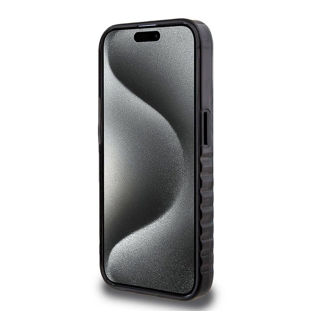 Apple iPhone 15 Pro Max Uyumlu Kılıf Ferrari Orjinal Lisanslı M-safe Şarj Özellikli Tırtıklı Kenar Tasarımlı Ortalanmış Logo Kapak - 11