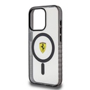 Apple iPhone 15 Pro Max Uyumlu Kılıf Ferrari Orjinal Lisanslı M-safe Şarj Özellikli Tırtıklı Kenar Tasarımlı Ortalanmış Logo Kapak - 12