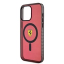 Apple iPhone 15 Pro Max Uyumlu Kılıf Ferrari Orjinal Lisanslı M-safe Şarj Özellikli Tırtıklı Kenar Tasarımlı Ortalanmış Logo Kapak - 15