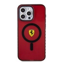 Apple iPhone 15 Pro Max Uyumlu Kılıf Ferrari Orjinal Lisanslı M-safe Şarj Özellikli Tırtıklı Kenar Tasarımlı Ortalanmış Logo Kapak - 18