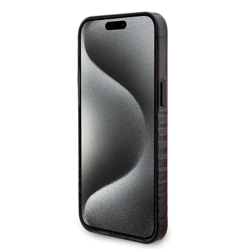 Apple iPhone 15 Pro Max Uyumlu Kılıf Ferrari Orjinal Lisanslı M-safe Şarj Özellikli Tırtıklı Kenar Tasarımlı Ortalanmış Logo Kapak - 20