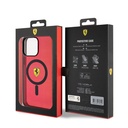Apple iPhone 15 Pro Max Uyumlu Kılıf Ferrari Orjinal Lisanslı M-safe Şarj Özellikli Tırtıklı Kenar Tasarımlı Ortalanmış Logo Kapak - 21