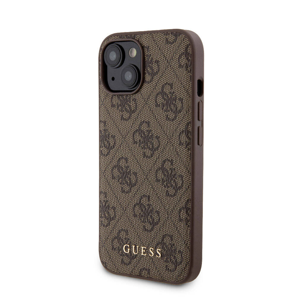 Apple iPhone 14 Uyumlu Kılıf Guess Orjinal Lisanslı M-safe Şarj Özellikli Yazı Logolu 4G Desenli Kapak + Powerbank 5000mAh 2in1 Set - 1