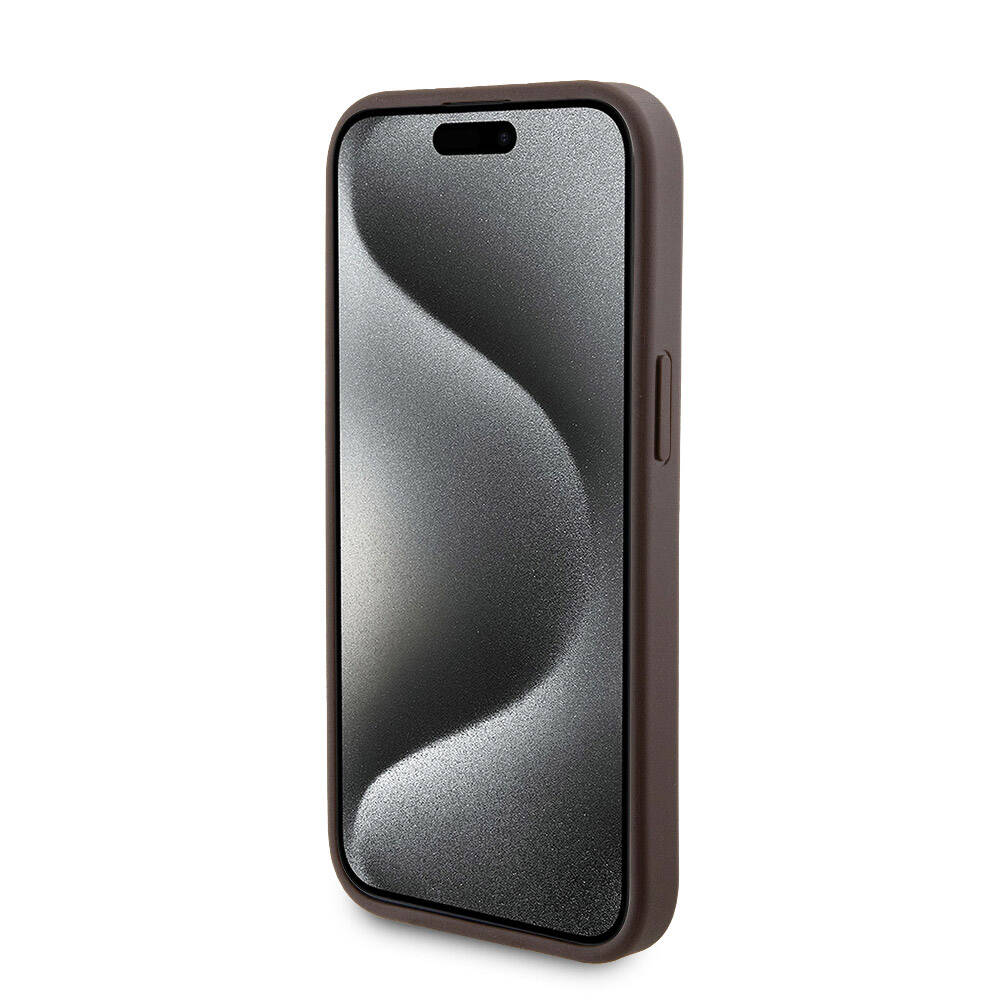 Apple iPhone 15 Uyumlu Kılıf Guess Orjinal Lisanslı M-safe Şarj Özellikli Yazı Logolu 4G Desenli Kapak + Powerbank 5000mAh 2in1 Set - 5