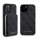 Apple iPhone 15 Uyumlu Kılıf Guess Orjinal Lisanslı M-safe Şarj Özellikli Yazı Logolu 4G Desenli Kapak + Powerbank 5000mAh 2in1 Set - 12