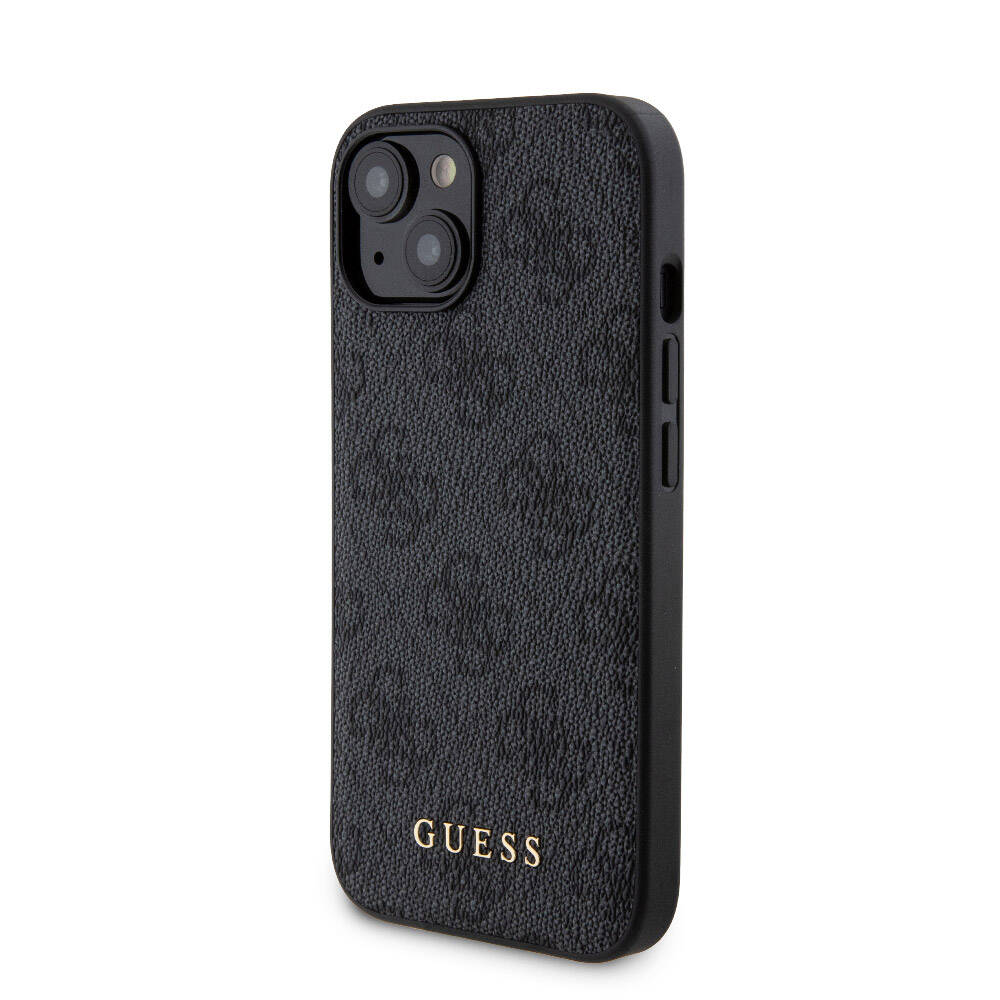 Apple iPhone 15 Uyumlu Kılıf Guess Orjinal Lisanslı M-safe Şarj Özellikli Yazı Logolu 4G Desenli Kapak + Powerbank 5000mAh 2in1 Set - 13