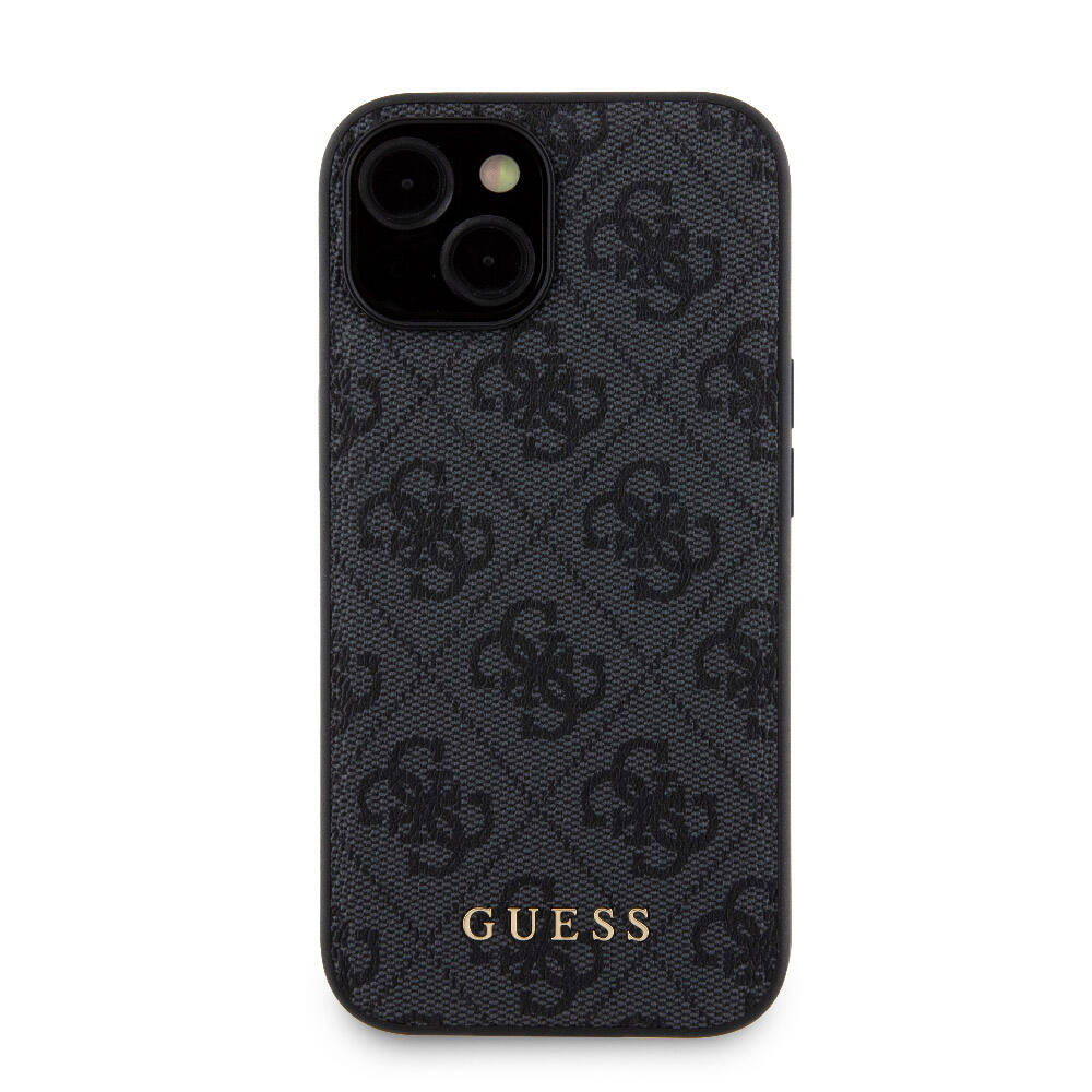 Apple iPhone 15 Uyumlu Kılıf Guess Orjinal Lisanslı M-safe Şarj Özellikli Yazı Logolu 4G Desenli Kapak + Powerbank 5000mAh 2in1 Set - 14