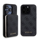 Apple iPhone 15 Pro Uyumlu Kılıf Guess Orjinal Lisanslı M-safe Şarj Özellikli Yazı Logolu 4G Desenli Kapak + Powerbank 5000mAh 2in1 Set - 1