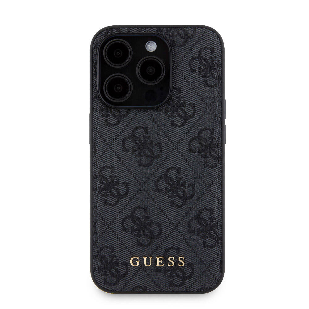 Apple iPhone 15 Pro Uyumlu Kılıf Guess Orjinal Lisanslı M-safe Şarj Özellikli Yazı Logolu 4G Desenli Kapak + Powerbank 5000mAh 2in1 Set - 3
