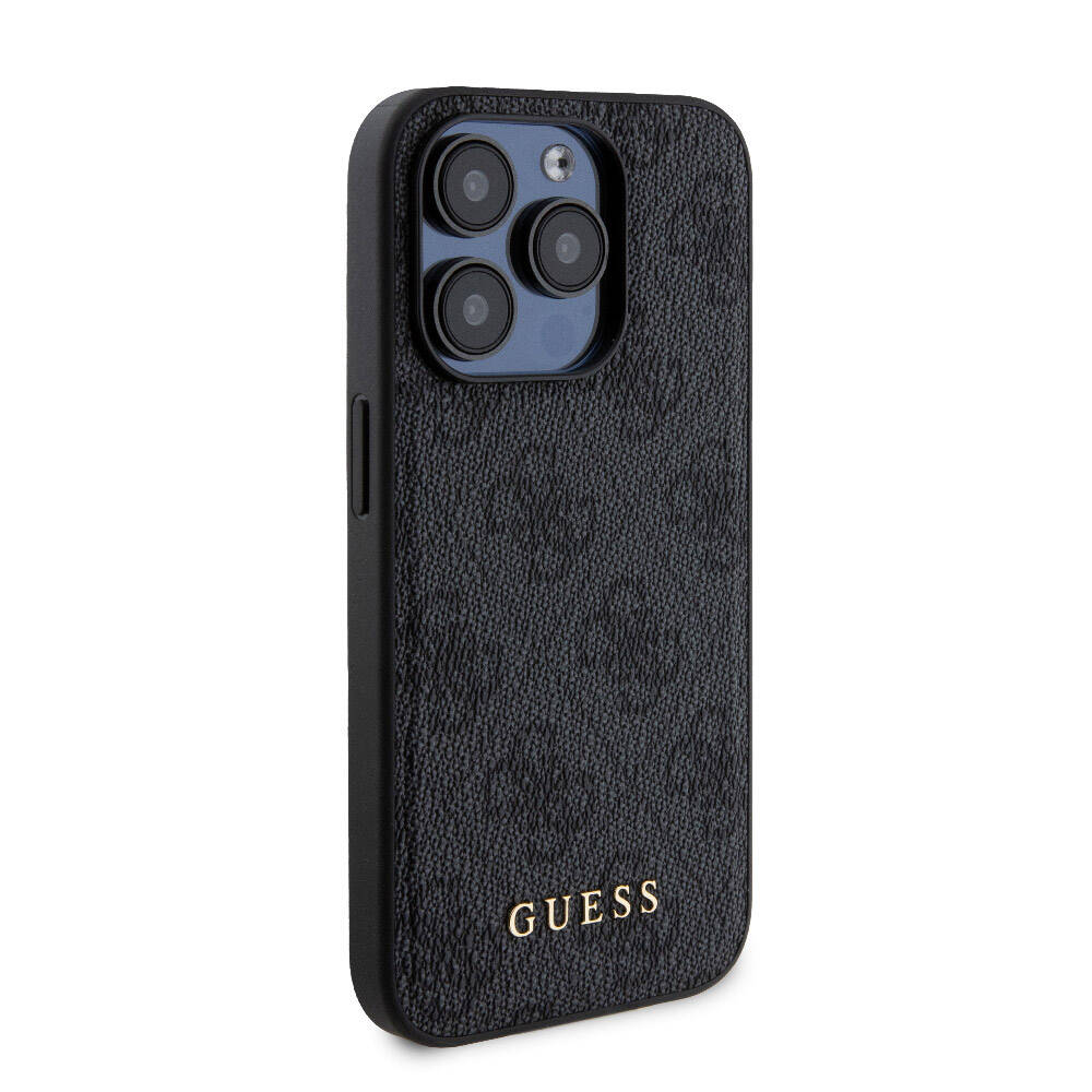 Apple iPhone 15 Pro Uyumlu Kılıf Guess Orjinal Lisanslı M-safe Şarj Özellikli Yazı Logolu 4G Desenli Kapak + Powerbank 5000mAh 2in1 Set - 4