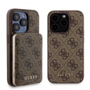Apple iPhone 15 Pro Uyumlu Kılıf Guess Orjinal Lisanslı M-safe Şarj Özellikli Yazı Logolu 4G Desenli Kapak + Powerbank 5000mAh 2in1 Set - 12