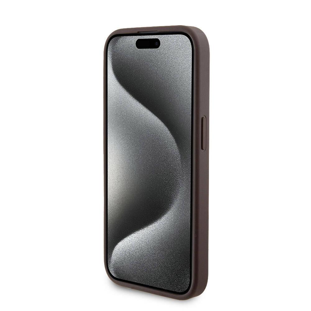 Apple iPhone 15 Pro Uyumlu Kılıf Guess Orjinal Lisanslı M-safe Şarj Özellikli Yazı Logolu 4G Desenli Kapak + Powerbank 5000mAh 2in1 Set - 16