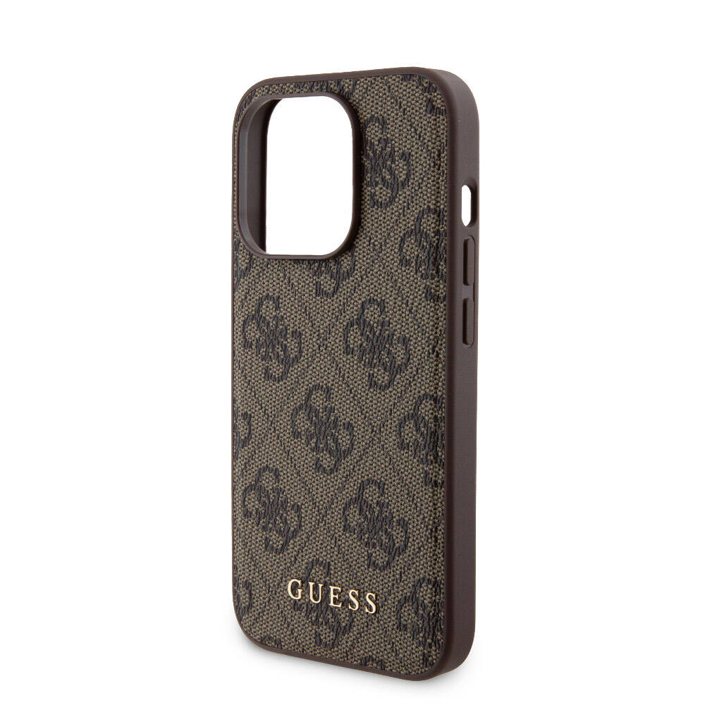 Apple iPhone 15 Pro Uyumlu Kılıf Guess Orjinal Lisanslı M-safe Şarj Özellikli Yazı Logolu 4G Desenli Kapak + Powerbank 5000mAh 2in1 Set - 17