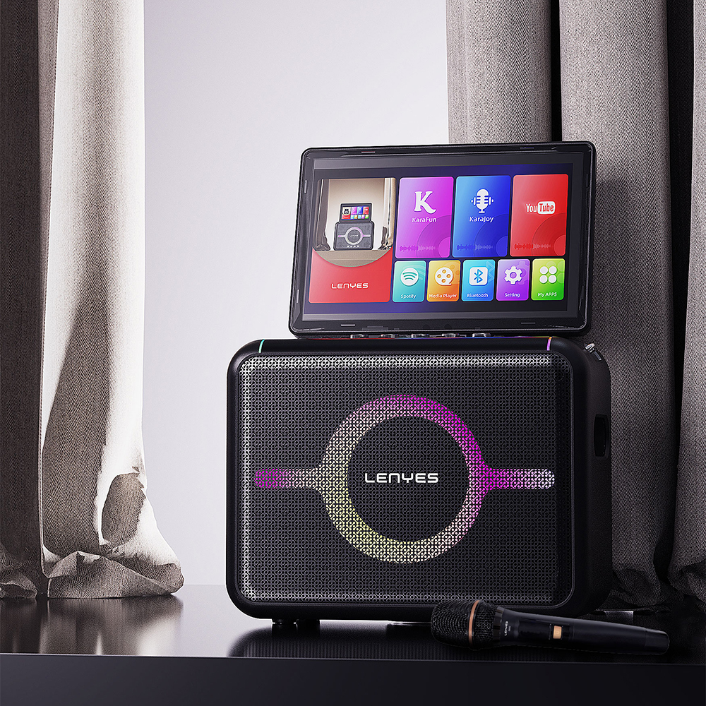 Lenyes S892 RGB Işıklı Mikrofonlu Dokunmatik Ekranlı Taşınabilir TWS Bluetooth Speaker Hoparlör v5.3 300W - 1