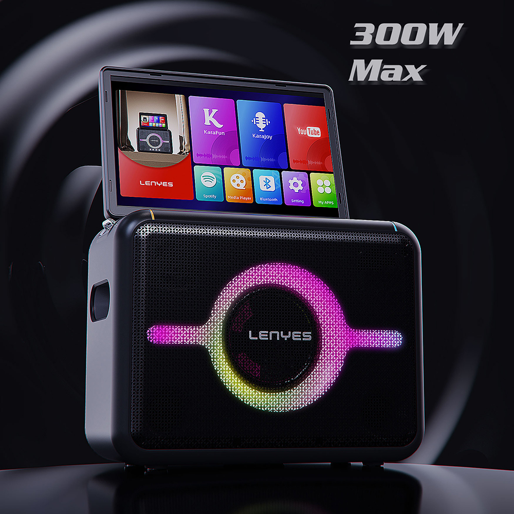 Lenyes S892 RGB Işıklı Mikrofonlu Dokunmatik Ekranlı Taşınabilir TWS Bluetooth Speaker Hoparlör v5.3 300W - 7
