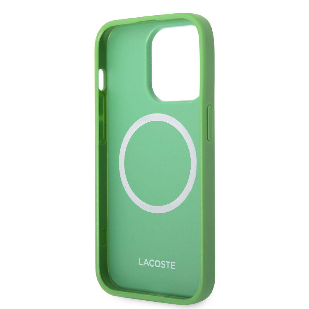 Apple iPhone 14 Pro Uyumlu Kılıf Lacoste Orjinal Lisanslı PU Pike Desenli Arka Yüzey İkonik Timsah Dokuma Logolu Kapak - 13