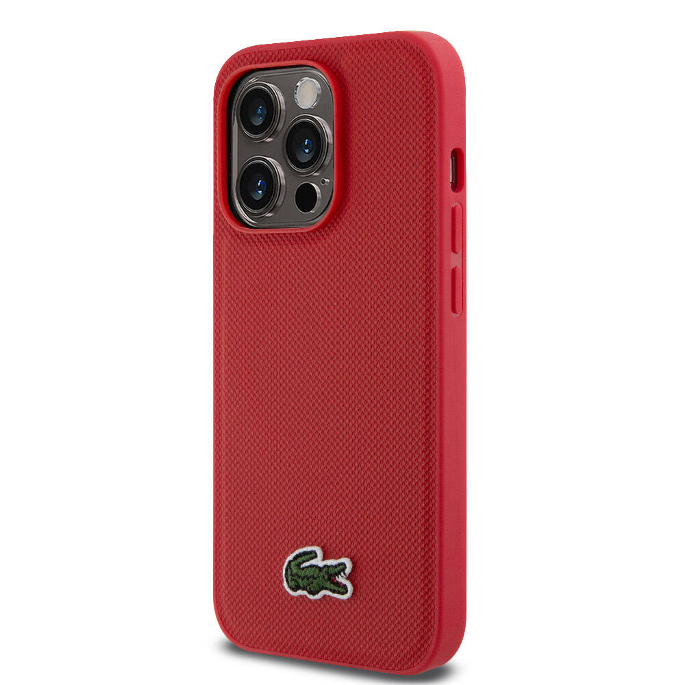 Apple iPhone 14 Pro Uyumlu Kılıf Lacoste Orjinal Lisanslı PU Pike Desenli Arka Yüzey İkonik Timsah Dokuma Logolu Kapak - 15