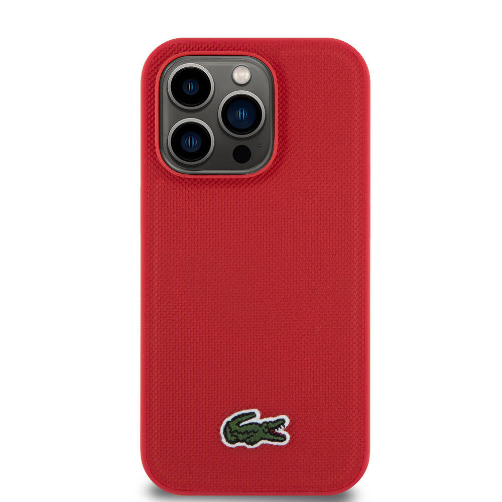 Apple iPhone 14 Pro Uyumlu Kılıf Lacoste Orjinal Lisanslı PU Pike Desenli Arka Yüzey İkonik Timsah Dokuma Logolu Kapak - 16
