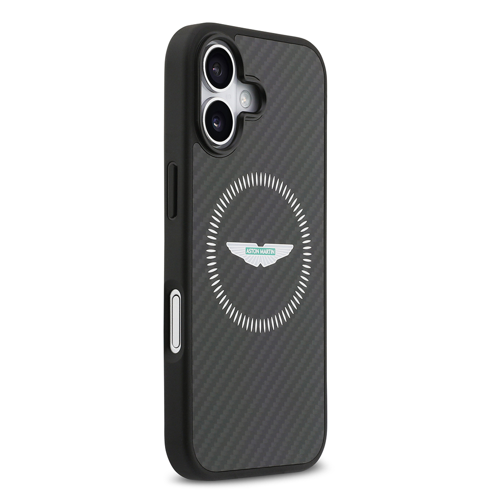 Apple iPhone 17 Uyumlu Kılıf Aston Martin Orjinal Lisanslı M-safe Şarj Özellikli Karbon Fiber Kevlar Kapak - 3