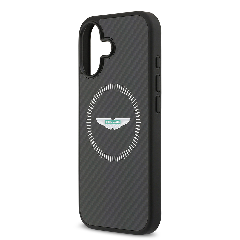 Apple iPhone 17 Uyumlu Kılıf Aston Martin Orjinal Lisanslı M-safe Şarj Özellikli Karbon Fiber Kevlar Kapak - 5