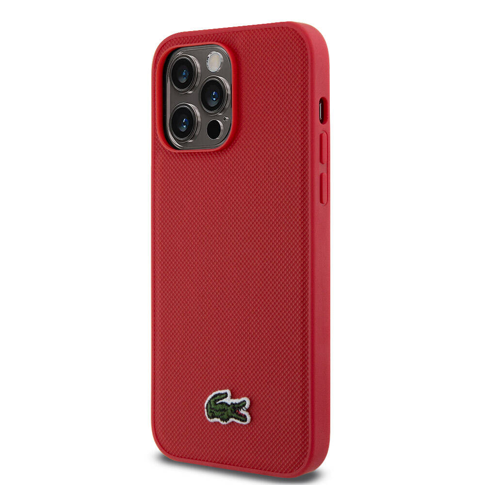 Apple iPhone 14 Pro Max Uyumlu Kılıf Lacoste Orjinal Lisanslı PU Pike Desenli Arka Yüzey İkonik Timsah Dokuma Logolu Kapak - 1