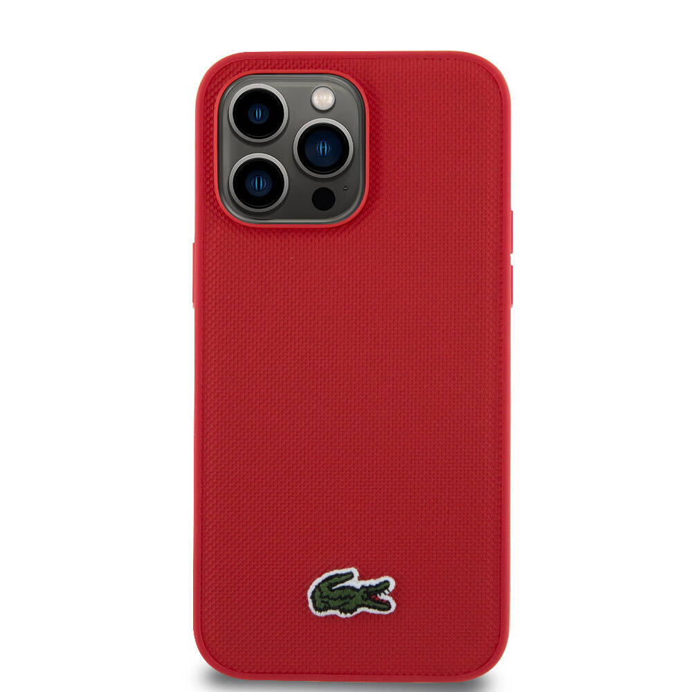 Apple iPhone 14 Pro Max Uyumlu Kılıf Lacoste Orjinal Lisanslı PU Pike Desenli Arka Yüzey İkonik Timsah Dokuma Logolu Kapak - 2