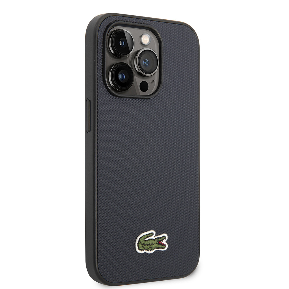 Apple iPhone 14 Pro Max Uyumlu Kılıf Lacoste Orjinal Lisanslı PU Pike Desenli Arka Yüzey İkonik Timsah Dokuma Logolu Kapak - 24