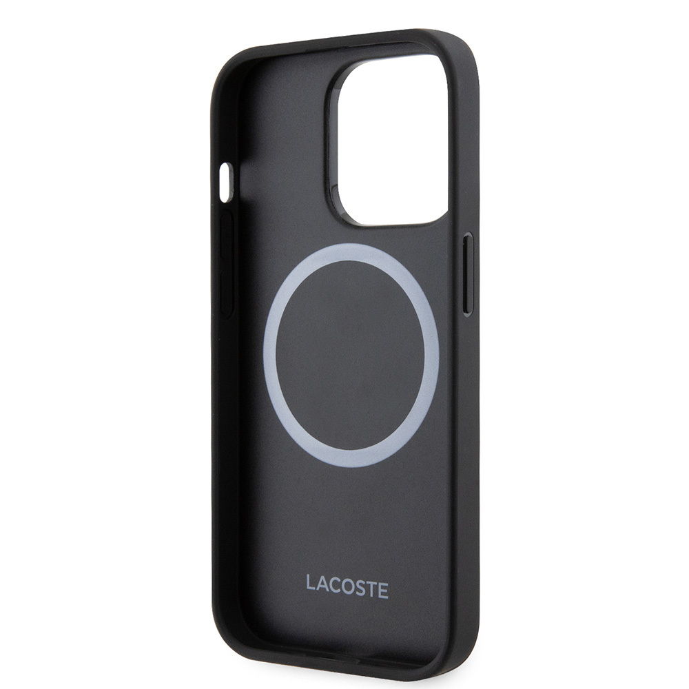Apple iPhone 14 Pro Max Uyumlu Kılıf Lacoste Orjinal Lisanslı PU Pike Desenli Arka Yüzey İkonik Timsah Dokuma Logolu Kapak - 27