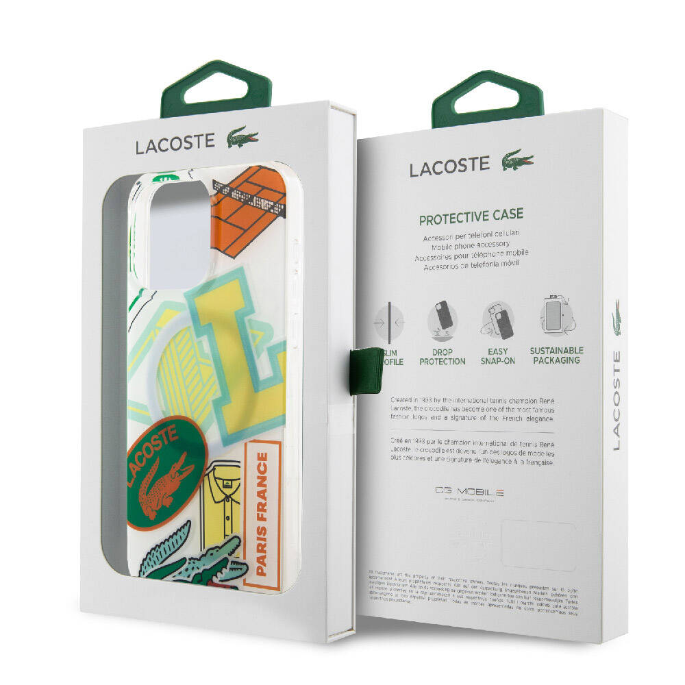 Apple iPhone 15 Pro Max Uyumlu Kılıf Lacoste Orjinal Lisanslı M-safe Şarj Özellikli Çift Katmanlı Yamalar Desenli Kapak - 7
