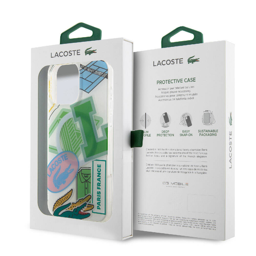 Apple iPhone 15 Pro Max Uyumlu Kılıf Lacoste Orjinal Lisanslı M-safe Şarj Özellikli Çift Katmanlı Yamalar Desenli Kapak - 21